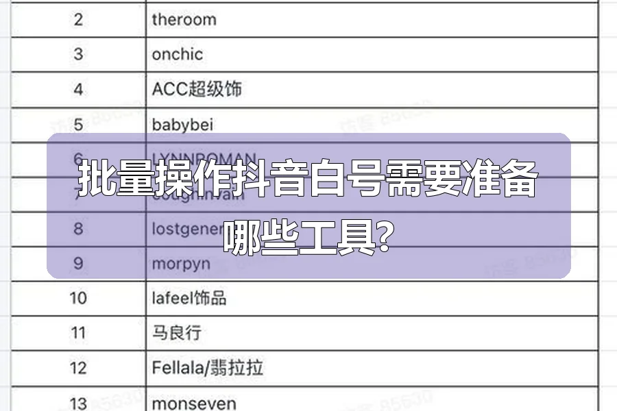 批量操作抖音白号需要准备哪些工具?
